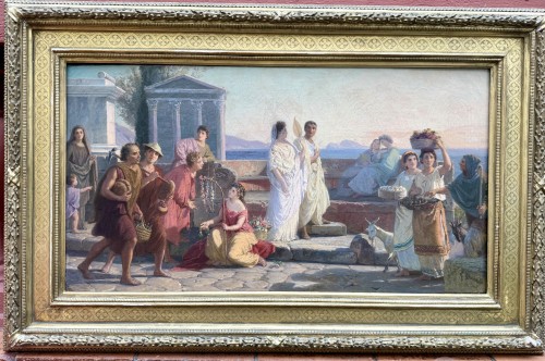 Otto Philipp Donner von Richter (1828-1911) « Scènes de vie Pompéiennes » en pendant - Tableaux et dessins Style 