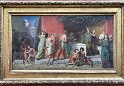 Tableaux et dessins Tableaux XIXe siècle - Otto Philipp Donner von Richter (1828-1911) « Scènes de vie Pompéiennes » en pendant