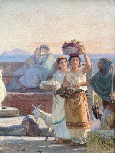 Otto Philipp Donner von Richter (1828-1911) « Scènes de vie Pompéiennes » en pendant - Blue Antique - Enzo Gironi 