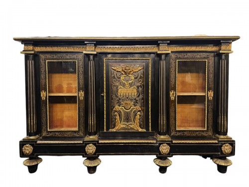 Important meuble d'appui en marqueterie Boulle, XIXe siècle