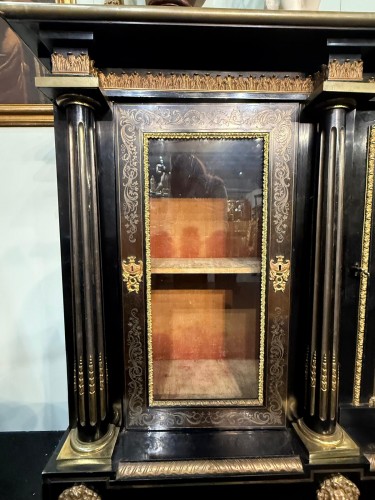 Important meuble d'appui en marqueterie Boulle, XIXe siècle - 
