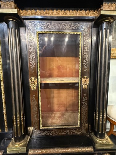 Antiquités - Important meuble d'appui en marqueterie Boulle, XIXe siècle