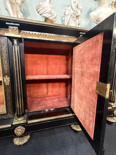 Antiquités - Important meuble d'appui en marqueterie Boulle, XIXe siècle
