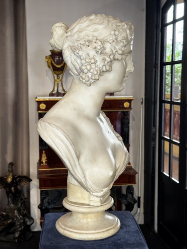 Sculpture  - Autumn or Bacchante – Large white marble bust from the Neoclassical period