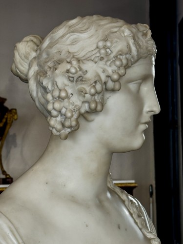  - Autumn or Bacchante – Large white marble bust from the Neoclassical period