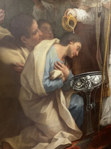Saint Augustin baptisé par saint Ambroise, École française de la seconde moitié du XVIIIe siècle - Tableaux et dessins Style 