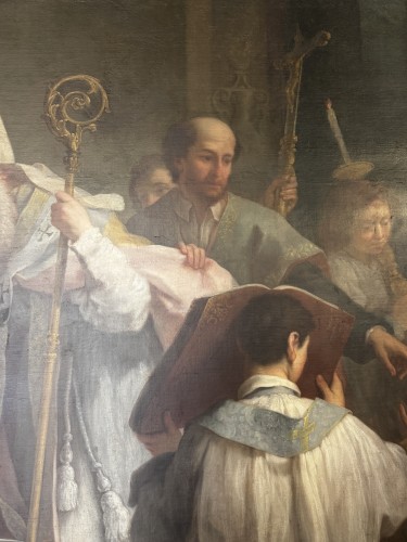 Tableaux et dessins Tableaux XVIIIe siècle - Saint Augustin baptisé par saint Ambroise, École française de la seconde moitié du XVIIIe siècle