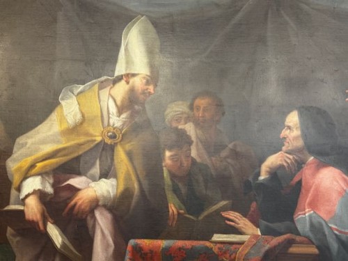 Saint Augustin combattant l'hérésie, école française de la seconde moitié du XVIIIe siècle - Tableaux et dessins Style 