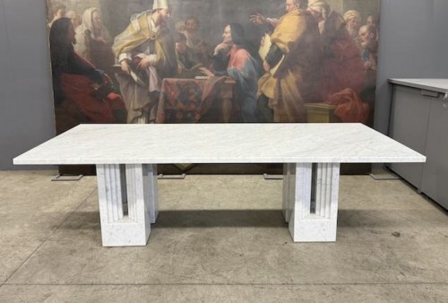 Antiquités - DELFI 260 marble table by Carlo Scarpa &amp; Marcel Breuer