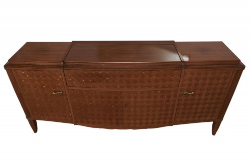 LELEU Jules (1883–1961) – Important walnut and mother-of-pearl bar cabinet - 