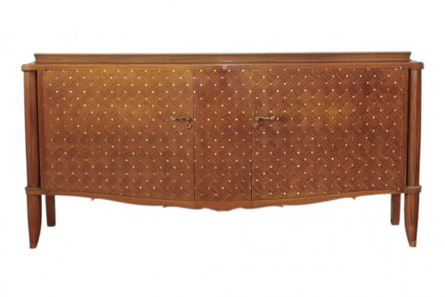 LELEU Jules (1883-1961) - Importante commode en noyer et nacre