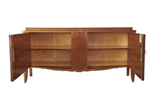 LELEU Jules (1883-1961) - Importante commode en noyer et nacre - Mobilier Style 