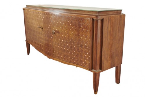 Mobilier Commode - LELEU Jules (1883-1961) - Importante commode en noyer et nacre