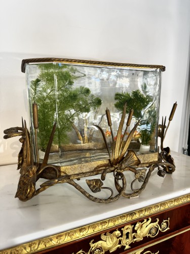 19th century - Crystal and gilt bronze aquarium, Napoleon III period