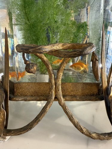 Antiquités - Crystal and gilt bronze aquarium, Napoleon III period