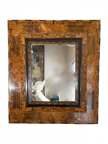 Thomas HACHE (1664-1747) - Miroir marqueté d'époque Louis XIV
