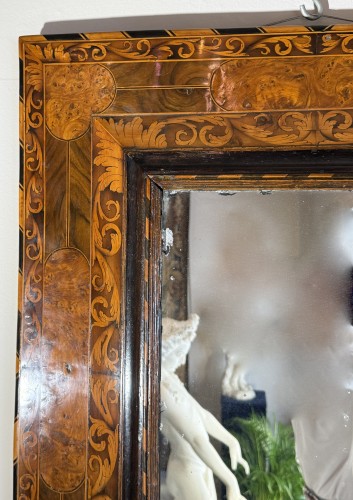 Thomas HACHE (1664-1747) - Miroir marqueté d'époque Louis XIV - Miroirs, Trumeaux Style 