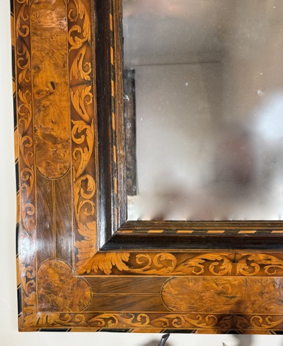 Thomas HACHE (1664-1747) - Miroir marqueté d'époque Louis XIV - Blue Antique - Enzo Gironi 