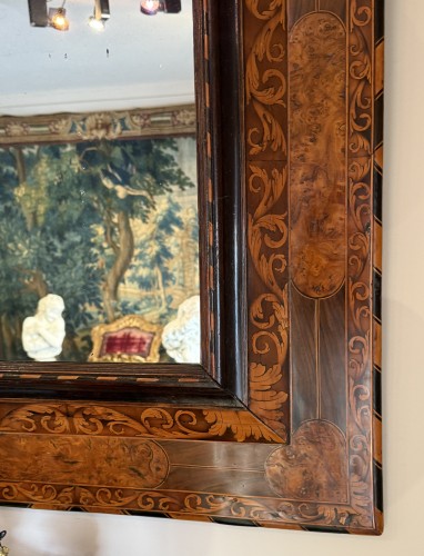 XVIIe siècle - Thomas HACHE (1664-1747) - Miroir marqueté d'époque Louis XIV