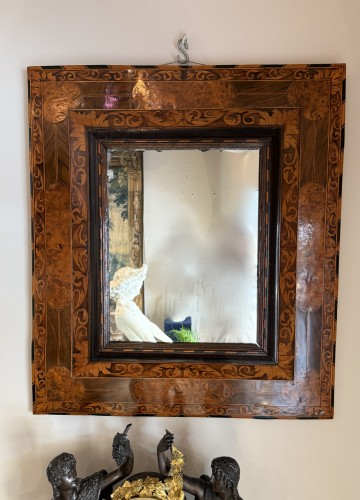 Thomas HACHE (1664-1747) - Miroir marqueté d'époque Louis XIV - 