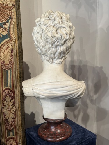 Antonio Giovanni LANZIROTTI (1839-1911) - Buste de jeune femme en marbre blanc - Blue Antique - Enzo Gironi 