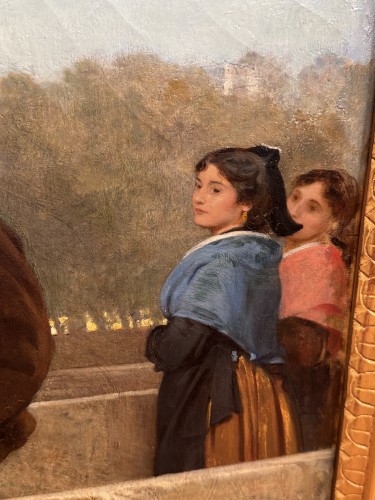 Philip Hermogenes Calderon (1833 - 1898) - Les coquettes, Arles. 1875  - Blue Antique - Enzo Gironi 
