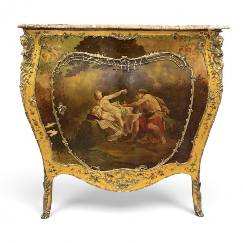 Meuble d'appui galbé toutes faces en vernis Martin - Fin du XIXe - Mobilier Style Napoléon III