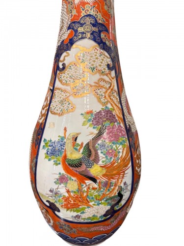 Paire de grands vases en porcelaine Imari, Japon fin XIXe siècle - 