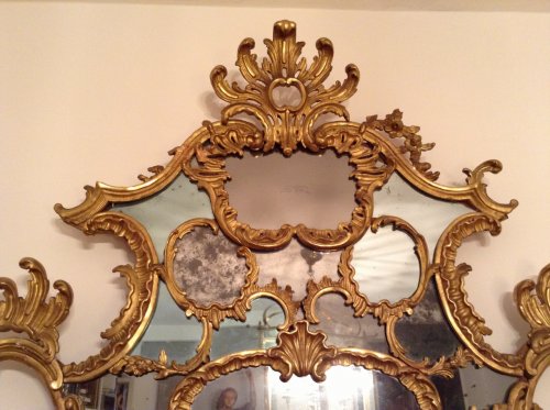 Miroir à parecloses XVIIIe - Miroirs, Trumeaux Style Louis XV