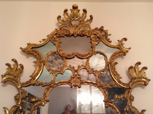 Miroir à parecloses XVIIIe - Blue Antique - Enzo Gironi 