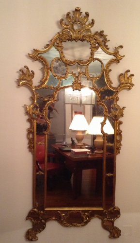 Antiquités - Miroir à parecloses XVIIIe