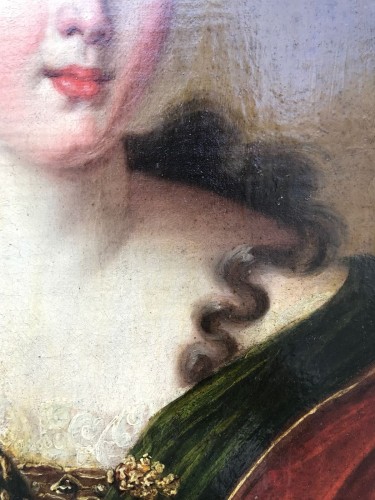 Paintings & Drawings  - Small Pair of ladies portraits - French School of the eighteenth century