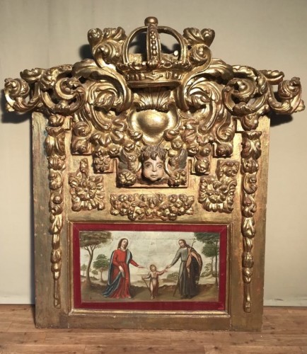 Grand Rétable en bois doré, époque XVIIe siècle - Blue Antique - Enzo Gironi 