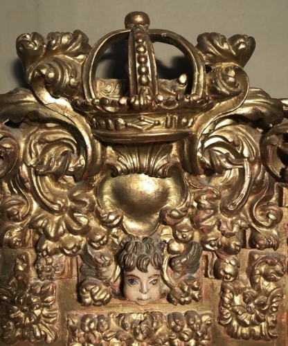 XVIIe siècle - Grand Rétable en bois doré, époque XVIIe siècle
