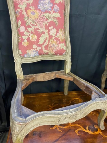  - Paire de chaises chauffeuses, Italie XVIIIe siècle