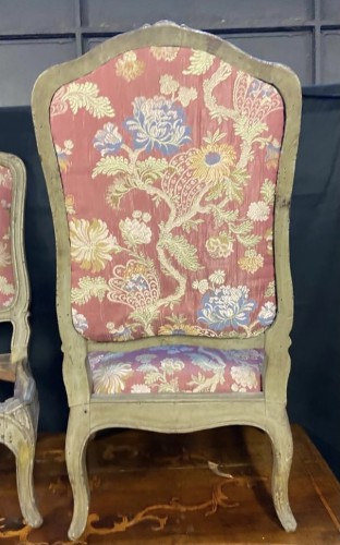 Antiquités - Paire de chaises chauffeuses, Italie XVIIIe siècle