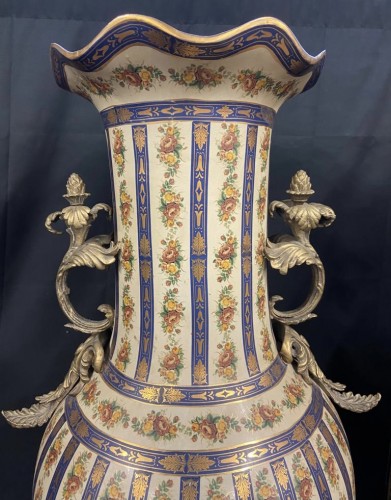 Objet de décoration Cassolettes, coupe et vase - Paire de très grands vases en porcelaine