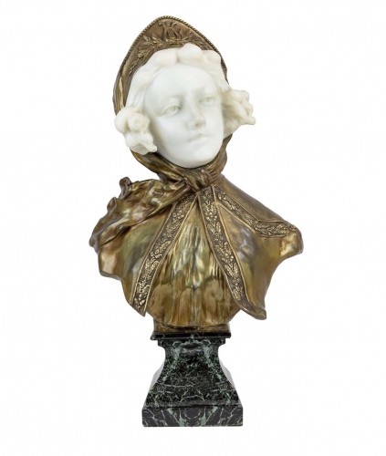 Affortunato Gory - Jeune beauté en marbre de carrare et bronze doré