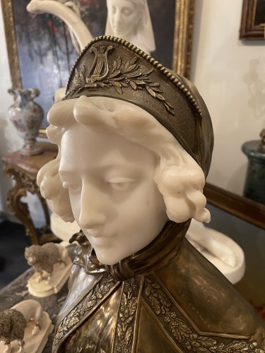 XXe siècle - Affortunato Gory - Jeune beauté en marbre de carrare et bronze doré