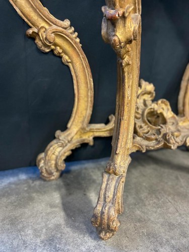 Petite console Louis XV en bois doré - Louis XV
