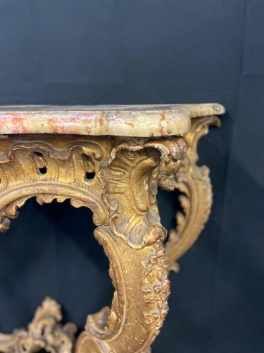Antiquités - Petite console Louis XV en bois doré
