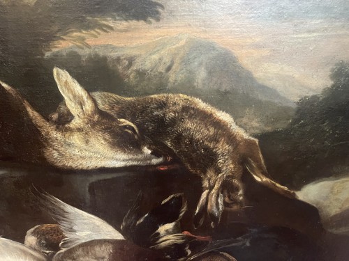 Antiquités - Paire de natures mortes de chasse, XVIIIe siècle
