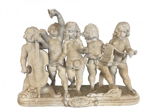 Group of Putti musicians - early 20th century