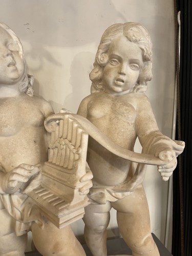 Group of Putti musicians - early 20th century - Sculpture Style 