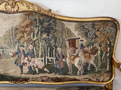 Salon Louis XV en tapisserie et bois doré - Louis XV