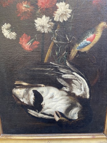 Paire de Natures Mortes début XVIIIe - Attribuées à Casissa Nicola (1680-1731)  - Blue Antique - Enzo Gironi 