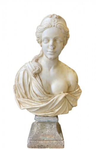 Buste de femme en marbre, XVIIIe siècle