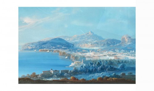 Paire de gouaches Napolitaine du 19e siècle