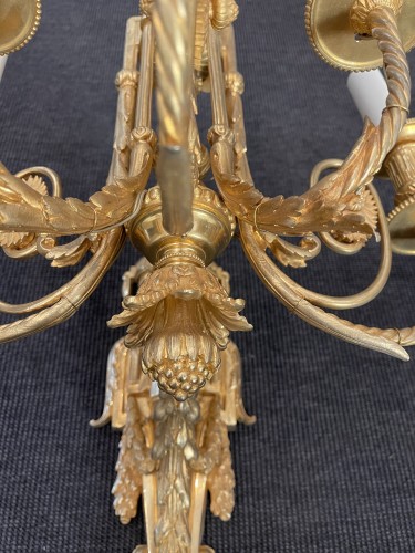 Antiquités - Importante paire d'appliques en bronze doré, XIXe siècle