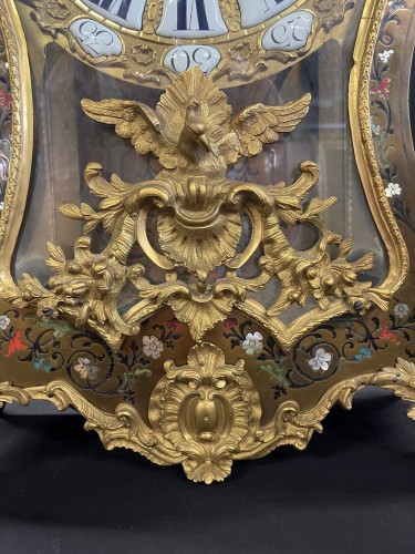 Cartel et sa console d'époque Louis XV, signé Bailly l'Ainé à Paris - Louis XV